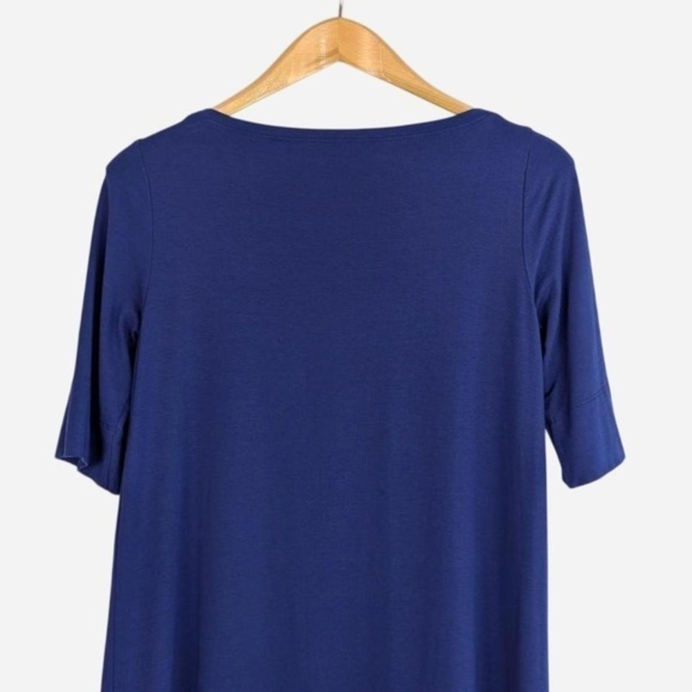Eileen Fisher Viscose Jersey Boat Neck Shift Dress Cobalt Blue XS - Picture 5 of 7